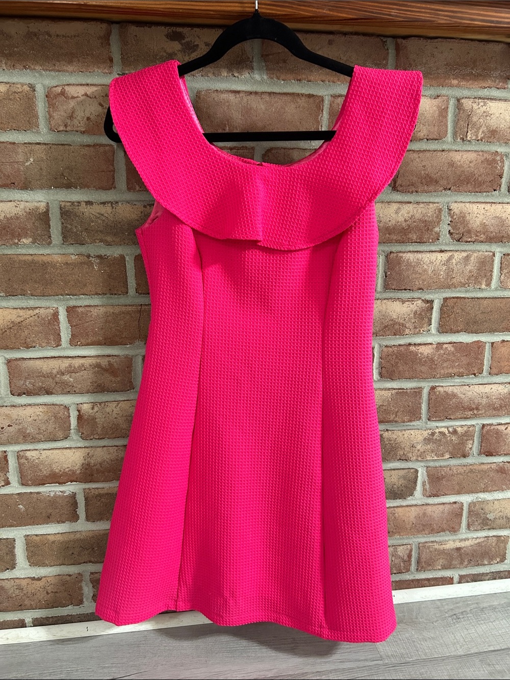 She + Sky Vibrant Pink Textured Sleeveless Dress